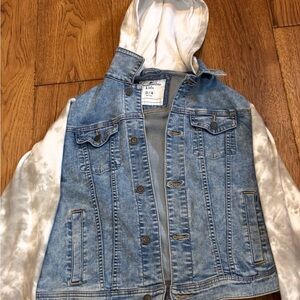 Abercrombie & Fitch kids Denim Jacket with Tie-Dye Sleeves